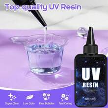 100g/200g/300g/400g High Viscosity Transparent UV Resin Kit, Fast Curing Low Shrinkage UV Epoxy Resin, Suitable For Crafts Making, Resin Pouring, Coating - UV Resin - View 3