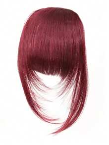 Synthetic Hair Clip-In Bangs Cut Wispy Fringe With Sideburns Dark Brown Natural Look For Women Daily Party Wear - Multicolor - View 7