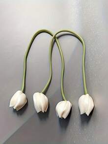 Two Sets Of Tulip Curtain Ties For Moving Into A New Home, Perfect As Gifts For A Wedding Or Housewarming Decoration, Including Curtain Tie Ropes And Storage Cords - Multicolor - View 3