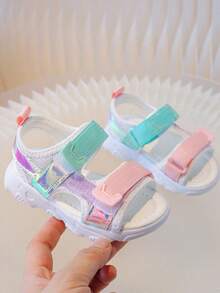 Toddler Boys/Girls Colorful Soft Bottom Hook And Loop Beach Sandals - Beige - View 7