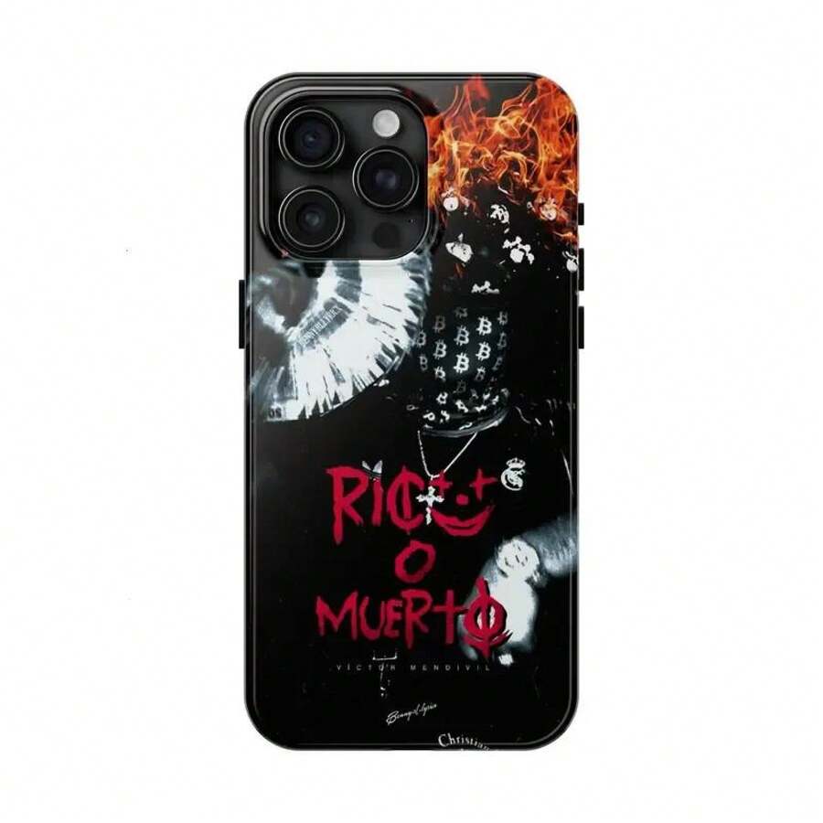 Funda Tutankamon Victor Mendivil Rico O Muerto para iPhone 11 12 13 14 15 16 17 ProMax – Cubierta de Lujo con Diseño de Faraón - Negro - Ver 1