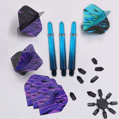HUANQU Darts Accessories Set, Two Sizes Available, Complete Darts Accessories Including 36pcs Dart Flights, 36pcs Dart Shafts, 5pcs Dart Flight Protectors And 36pcs Spring Rings, 2BA Universal Threaded Dart Shafts Suitable For Hard/Soft Darts, Enhance Accuracy And Control, Perfect Gift For Darts Enthusiasts