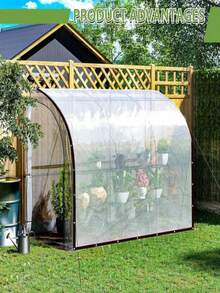 1 Piece Large Transparent Waterproof Sunshade Canopy, Outdoor Garden Rain Cover, Transparent Vinyl Waterproof Cloth, Balcony Transparent Waterproof Cloth, Suitable For Covering Chicken Coops, Porches, Plants, Camping, Waterproof And Snow-Proof. Garden Sunshade, Tool Shed, Outdoor Garden Accessories, Outdoor Garden Rain Cover, Waterproof Cloth, PE Film Can Resist Light Wind. If You Don't Like PE Film, Please Don't Purchase. - Transparent - View 12