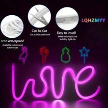 一套RGB LED霓虹灯条，USB供电，APP和遥控器控制，可DIY造型，家居氛围灯带 - 彩色光 - 查看 9