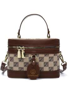 Uniwersalna damska torba na ramię z geometrycznym wzorem, regulowany pasek, torba typu crossbody, torba typu box, konstrukcja z klapką, odpowiednia do podróży, na zakupy, randki, idealny prezent dla kobiet, nastolatek, studentek, początkujących i pracujących kobiet, do biura, szkoły, pracy, biznesu, dojazdów do pracy, na zewnątrz, w podróży, na piknik itp. - Wielokolorowe - Zobacz 10