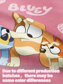 Bluey 布鲁伊2/3件套床上用品套装，布鲁伊床上用品，舒适透气，亲肤，卡通风格被套套装，柔软抗起球，可爱家纺，布鲁伊房间装饰，包含被套和枕套（不含被芯），适用于单人床、双人床、大号床、特大号床，四季皆宜。 - 彩色 - 查看 4