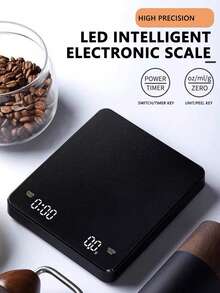 【最佳礼物】【带定时器】【防水】1个多功能电子厨房秤，咖啡秤，高精度烹饪秤，手持咖啡秤 - 黑色 - 查看 3