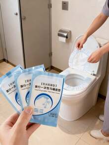50pcs/Pack Disposable Waterproof Toilet Seat Covers, Suitable For Travel, Public Restrooms, Airplanes, Hotels, Camping And Other Occasions - Multicolor - View 5