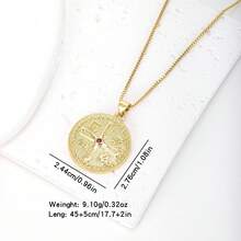 1件白色锆石18K镀金铜几何吊坠项链，奢华珠宝，简约设计，优雅女士礼物 - 金色 - 查看 9