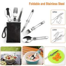 Camping Cooking Set, Camping Cookware For Outdoor Camping Travel Hiking , 14 Pieces Kitchenware Set Pots & Spoons Set Non-Stick Cookware Set, Aluminum Mess Kit With Frying Pan, Pot With Lid , Kettle Set And 2 Stainless Steel Plate, 2 Folding Cups And 2 Set Knives Fork  Spoons For Backpacking Picnic - 橘色 - 查看 4