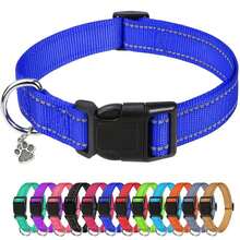 可调节反光尼龙狗项圈，适合大、中、小型犬 - 彩色 - 查看 11