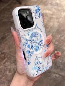 2pc Shiny Blue Peony Flower Pattern Waterproof Anti-Fall Anti-Slip Soft Phone Case Cover Compatible With Apple 17/16/16Pro/16Pro Max/16PlusFOR-YOUR-BELOVED-PHONE Christmas Gifts Christmas Gifts - 款式5(1pc) - 查看 3