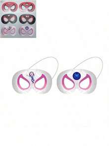 6pcs/Set Marvel Spider Man/Miles/Gwen Paper Eye Mask Party Photo Props Role Playing Good Objects New Year's Gift, Valentine's Day Gift, Easter Gift (Stochastic Style) - Multicolor - View 4