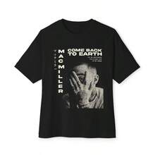 MacMiller Unisex Oversized Boxy Tee, Hip Hop Graphic T-Shirt, Music Lover Gift, Vintage Style Top, - 黑色 - 查看 1