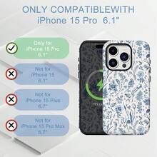 Compatible With 14 Pro Max Phone Case, Compatible With Magsafe, Vintage Blue Floral Design, Female Design, Rugge 2-In-1 Layered Scratch-Resistant Phone Case.Holiday AccessoriesPhone Case, Suitable For 17 Pro Max/17 Air/ 16 Pro MAX/15 Pro Max/14 Pro/13 Pro/12/11, Personalized Phone Case For Men And Women, Middle Eastern Style - 設計1 - 查看 7