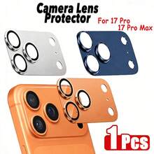 1pc Of Metal Tempered Glass Lens Shield, Complete Coverage, Back Camera Protective Film, High Definition For Iphone Air /17 Pro/17 Pro Max - Multicolor - View 1