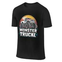 Monster Trucks Are My Jam Vintage Retro Monster Truck Lover  Women T Shirt 100% Cotton Soft Comfort Fit - màu đen - Xem 4