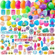 160 PCS Prefil Easter Eggs With Assorted Toys Easter Stuffed Eggs For Egg Hunt Plies Basket Stuffers Fillers Classroom Prizes Party Favors - 多色的 - 查看 8