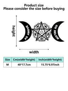 1PC Triple Moon Pentagram Metal Wall Decoration - Witchcraft Decoration, Adorned With "As Above, So Below", Waterproof Outdoor Hanging, Suitable For Altars, Patios, And Gothic Homes, Unique Creative Gift - Multicolor - View 11