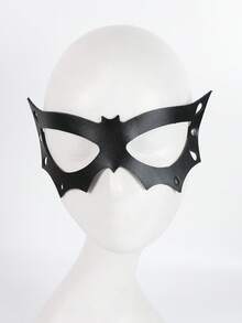 【魅惑之夜盛宴】黑色蝙蝠形PU皮眼罩（1个）| 可调节松紧带，佩戴舒适 | 万圣节、化装舞会、情侣角色扮演必备，送给女友的惊喜礼物 - A - 查看 6