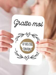 1pc Customize Pink Scratch Card,Pregnancy Announcement / Wedding Announcement / Marriage Proposal / Civil Partnership / Gift Certificate / Heart Wreath,Gifts For Boyfriend,Fairy Birthday Party - Multicolor - View 4