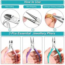 珠宝钳及开口环工具套装，包含圆嘴钳、链嘴钳，适用于手链、项链等珠宝维修 - 珠寶鉗套裝 - 查看 3