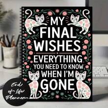 A Life-Ending Planner Notebook - A Guided Workbook Named 'My Last Wishes' For Will Preparation And Funeral Arrangements - With Mixed Color Floral Design, Including Patterns, Made Of Paper Material. - 1pcs - View 1