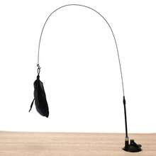 1个猫咪逗猫棒玩具，带羽毛、铃铛和吸盘，互动宠物玩具，供猫咪玩耍和锻炼 - 彩色 - 查看 4