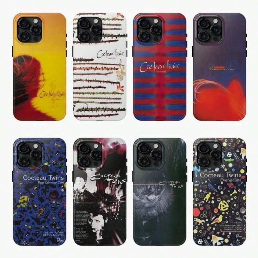 Funda para teléfono Coct-eau T-wins Band, estilo Dream Pop Shoegaze, diseño artístico de la era Heaven o Las Vegas, estética musical vintage, compatible con iPhone 11, 12, 13, 14, 15, 16, 17. - Beis - Ver 1