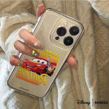 Miniso Disney Cars Lightning McQueen Rust-Eze Bumper Ointment Design Phone Case Suitable For IPhone 17/17 Pro/17 Pro Max/17 Air/16/15/14/13/12/11/X Series Iphone 17 Pro Max Case Iphone 17 Pro Case Iphone 17 Case Stocking Stuffers The Girlfriend - Clear - View 3