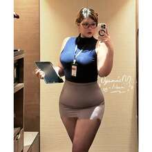 Women's Office Secretary Uniform Lingerie Stewardess Outfit Teacher Costume Plus Size Hot Porno Cosplay Lingerie Set - 藍色 - 查看 1