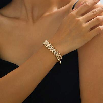 1pc Personalized Minimalist Elegant Bracelet, Versatile Accessory Suitable For Parties, Banquets, Luxurious Handmade Design For Men And Women