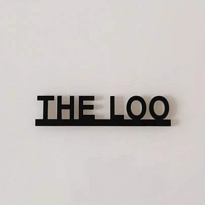 1pc Modern Style "THE LOO" Sign, Humorous Bathroom Door Plaque, Easy To Install