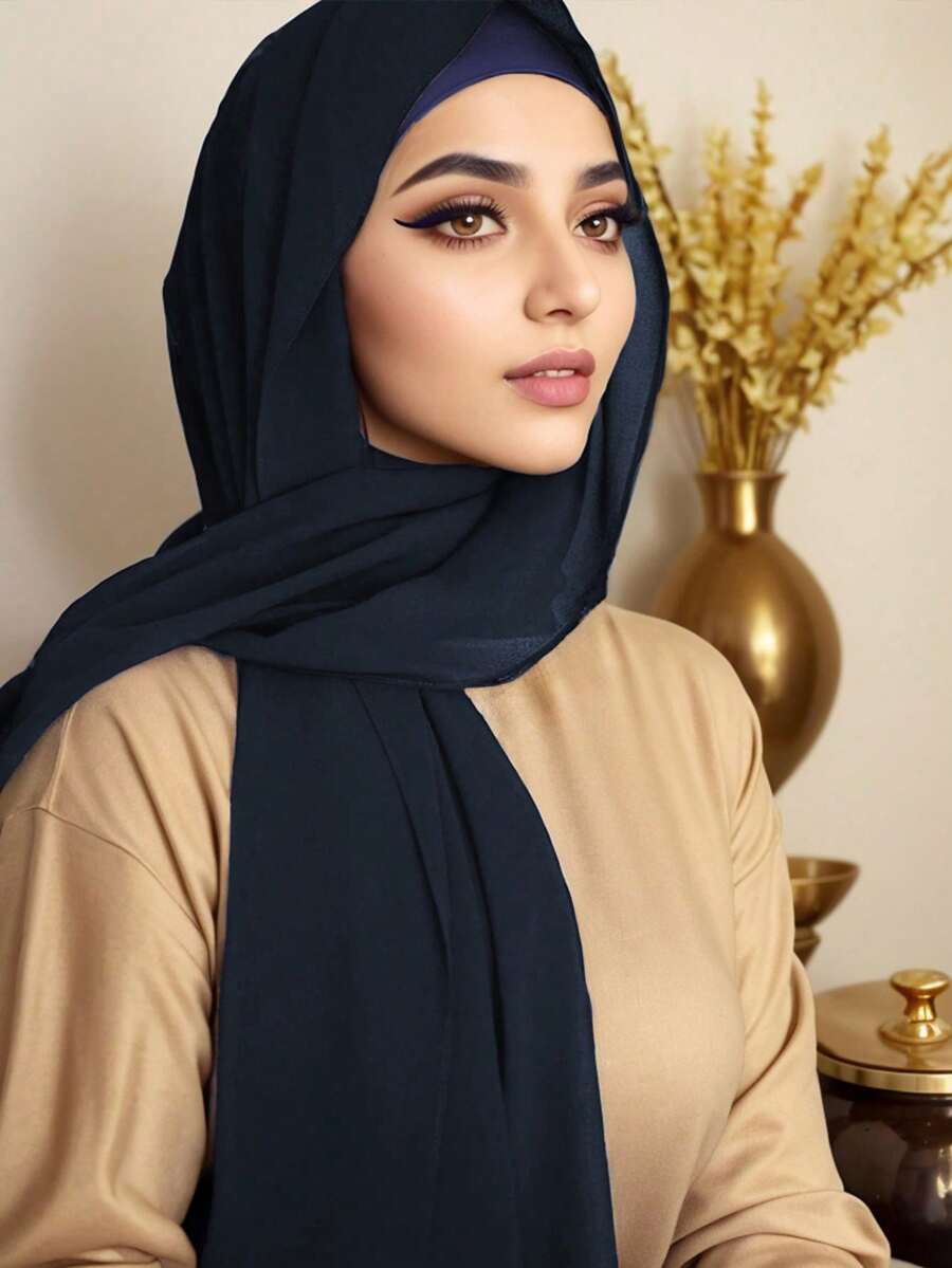 Bộ 2 món khăn choàng và mũ cho nữ, mũ lót đa năng, khăn trùm đầu Hijab, áo Abaya kiểu Trung Đông, mũ lót co giãn, khăn voan chiffon, trang phục thường ngày.