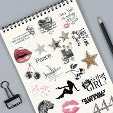 50Pcs Silver Lucky Girl Graffiti Stickers Cute Cartoon Decal For Suitcase Scrapbook Diary Phone Laptop Sticker Pack - 1 Set - View 6