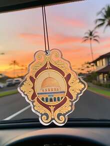 1Pc 2D Islamic Muslim Car Decorations, Rearview Mirror Decorations, Spiritual Car Interior Accessories, Perfect Choice For Eid Al Fitr, Valentine's Day Gifts, And Gifts For Friends - Multicolor - View 2