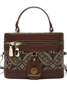Uniwersalna damska torba na ramię z geometrycznym wzorem, regulowany pasek, torba typu crossbody, torba typu box, konstrukcja z klapką, odpowiednia do podróży, na zakupy, randki, idealny prezent dla kobiet, nastolatek, studentek, początkujących i pracujących kobiet, do biura, szkoły, pracy, biznesu, dojazdów do pracy, na zewnątrz, w podróży, na piknik itp. - Wielokolorowe - Zobacz 7