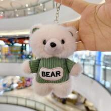 Cute Bear Backpack Pendant Plush Doll, Creative Letter Bear Doll Keychain Bag Charm, Activity Gift Holiday Present - Multicolor - View 7