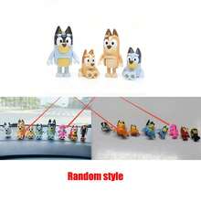 Bluey 1套/5个可爱蓝色家庭卡通玩偶蓝色宾果模型玩偶青少年动漫玩具生日礼物、完美派对礼物、嘉年华礼物（款式随机） - 彩色 - 查看 5