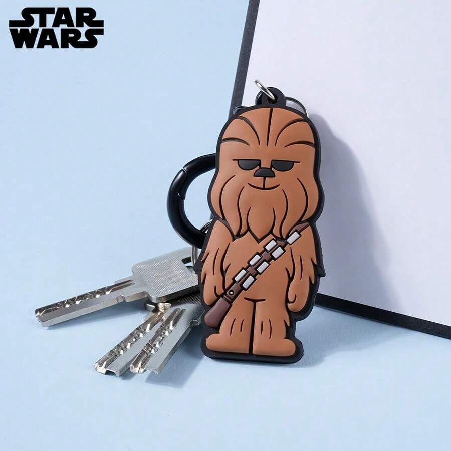 StarWars 1个星球大战官方授权丘巴卡BB-8 D达斯·维达暴风兵软触感包夹可爱钥匙扣装饰包挂件钥匙链纪念品送给家人朋友粉丝生日圣诞节新年节日礼物 - 彩色 - 查看 1