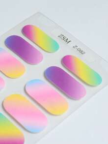半固化凝胶美甲贴，果冻米色，16片装，无需UV灯，沙龙品质，持久耐用 - 彩色 - 查看 5