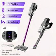 Cordless Vacuum Cleaner, Lightweight Handheld Design, Single-Handed Operation, Powerful Suction, Suitable For Home, Carpet, Hard Floor, Pet Hair And Dirt. 3600mAh, 11.1V - Purple - View 5