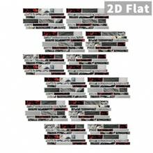 24 PCS Marble Texture Wall Stickers PVC Crystal Film Waterproof Oil-Proof Decals For Kitchen Bathroom Home Decor - Nhiều màu C - Xem 3