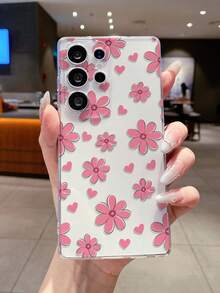 1个简约花卉图案安卓手机壳，摄像头开孔精准，兼容三星Galaxy S25 Ultra/Galaxy S24 Ultra/S24/S23 Ultra/A56 5G/A55 5G/A52s 5G/A26 5G，无图案，Pixel，保护壳 - 無色 - 查看 5