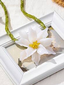 1件欧美跨界甜美3D白茶花竹结项链，小众新款中国风氛围女士项链 - 白色 - 查看 6