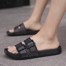 38-46码男士室内/室外拖鞋，舒适休闲鞋，轻便防滑家居拖鞋，耐穿透气男士凉鞋，户外日常穿着男士鞋，加大码，加宽版 - 棕色 - 查看 3