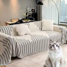 sofás y sofásFunda de Sofá Chenille de Doble Cara - Fundas para Sillones Washable Anti-Slip Multifuncional Sofa Cover para Mascotas Cubre Sala All Seasons Gris 180 * 130 CM - Gris - Ver 1