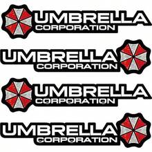 4 Pcs Umbrella Corporation Car Door Handle Stickers Car Decals 3D True Color Biohazard Resident Stickers - Black - View 1
