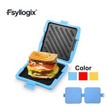 微波炉三明治机、面包烤盘、简易早餐烤面包机，可拆卸易清洗 - 彩色 - 查看 1