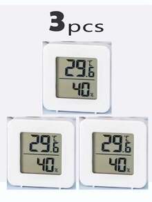1pc/2pcs/3pcs Mini LCD Digital Thermometer Hygrometer, Indoor Temperature Meter Electronic Temperature Humidity Gauge Temperature Monitor (Celsius Only) - 白色 - 查看 12